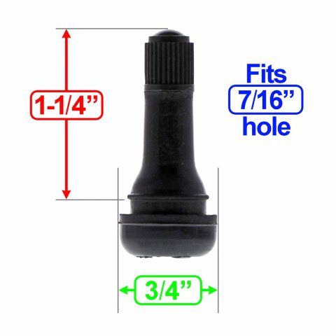 Gorilla Snap-In Valve Stems VS413 Stem, Snap-In, Pull-through, Short Style, Rubber, Natural, Each