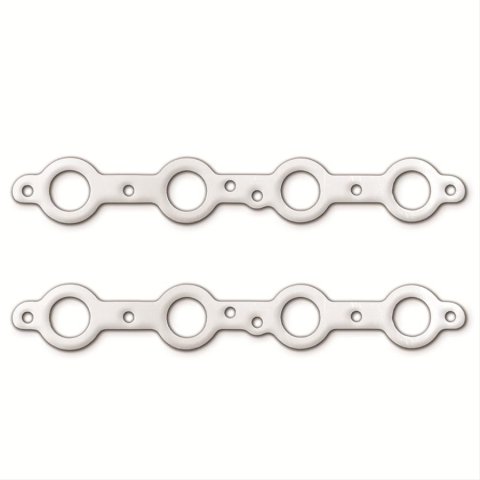 Remflex Exhaust Header Gasket Sets 2048 Gaskets, and Manifold Gaskets, Round Port, Graphite, for Use with Raised Weld Bead Headers, Chevy, LS, Pair