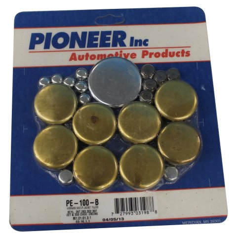 Pioneer Performance Freeze Plugs PE-100-B Plug Kit, Brass, Chevy, Small Block, Kit
