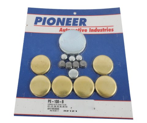 Pioneer Performance Freeze Plugs PE-108-B Plug Kit, Brass, Ford, 289, 302, 351W, Kit