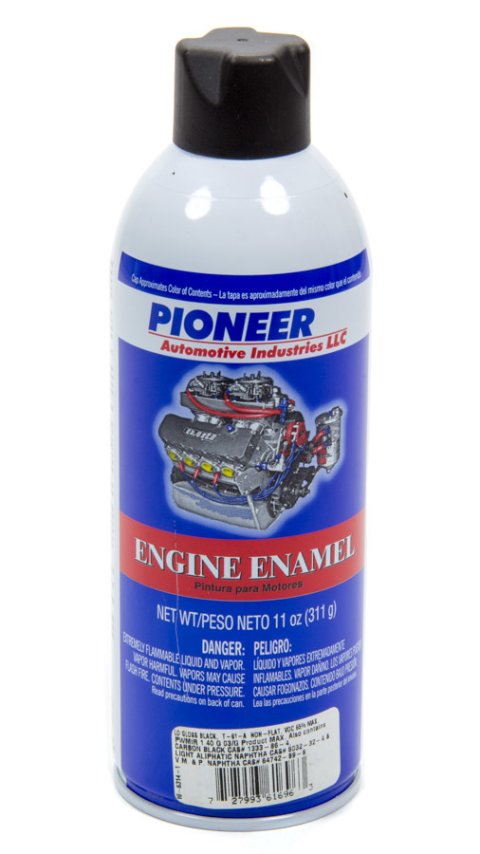 Pioneer Engine Enamel 11 Oz. Low-gloss Black T-61-A Paint, Enamels Qty. 6, Black, Low-gloss, oz., Aerosol, Set of 6