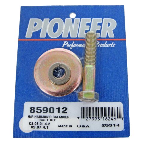 Pioneer Harmonic Balancer Bolt Kits 859012 Bolt, Hex Head, Steel, Yellow Zinc Dichromate, Chevy, Small Block, Each