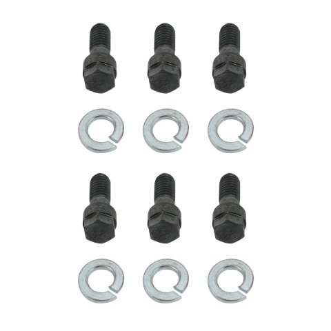 Pioneer Pressure Plate Bolts S-1120 Fasteners, Bolt Style, Hex Head, Steel, Black, 3/8 in.-16 Thread, 1.000 in. Underhead Length, Buick, Cadillac, Chevy, Pontiac, Set of 6