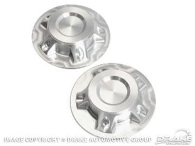 Drake Billet Strut Tower Caps CA-280001-BL Shock Caps, Aluminum, Clear Anodized, Chevy, Pair