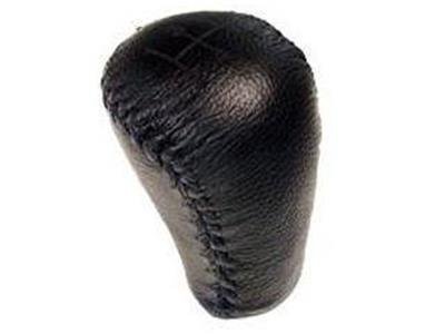 Drake Shift Knobs for 1979-1998 MUSTANG - F4ZZ-7213-A Transmission Shifter Knob, Round, Plastic, Leather, Black, 5 Speed, Thread On M12 x 1.75mm, Ford, Each