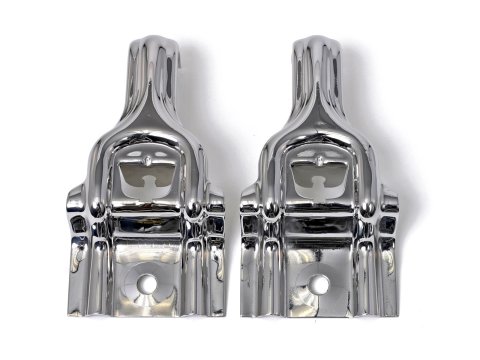 Drake Radiator Brackets for 1987-1993 MUSTANG - E7SZ-8A193-S Mounting Bracket, Stainless Steel, Polished, Ford, Mustang, Pair