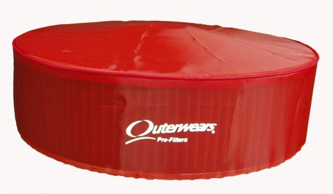 Outerwears Prefilters 10-1246 Air Cleaner Pre-Filter, with Top, Polyester, Red, 14 in. Diameter, 3 in. Height, Each