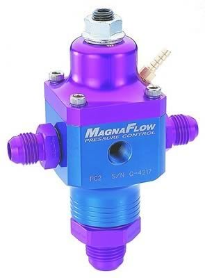 MagnaFuel Carbureted Racing Fuel Pressure Control Units MP-9690 Regulator, Aluminum, Blue Anodized, 4-12 psi, Universal, Each