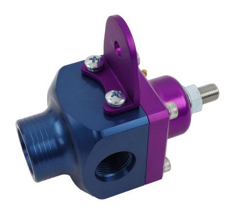 MagnaFuel Carbureted Racing Fuel Pressure Control Units MP-9833-B Regulator, with Boost Control, 4-12 psi, Gasoline, Alcohol, Aluminum, Blue Anodized, Each
