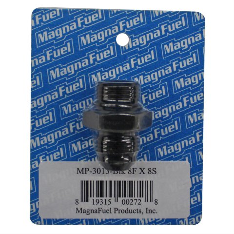 MagnaFuel AN Flare-to-Straight Adapters MP-3013-BLK Fitting, Adapter, to Straight Cut, Straight, Aluminum, Black Anodized, -8 AN, -8 AN, Each