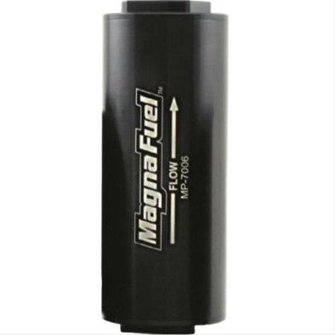 MagnaFuel 150 Microns Fuel Filter with -12 AN Inlet Size MP-7006-BLK Filter, Gasoline, Alcohol, Aluminum Housing, Black Anodized, Microns, O-Ring Fittings, Inlet/Outlet, Each
