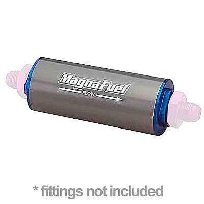 MagnaFuel 150 Microns Fuel Filter with -12 AN Inlet Size MP-7006 Filter, Gasoline, Alcohol, Aluminum Housing, Clear Anodized, Microns, O-Ring Fittings, Inlet/Outlet, Each
