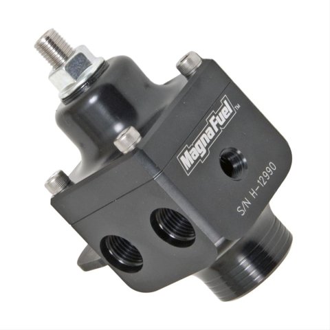 MagnaFuel Carbureted Fuel Pressure Regulators MP-9433-BLK Regulator, Carbureted, Non-return Style, 4-12 psi, Aluminum, Black Anodized, Each