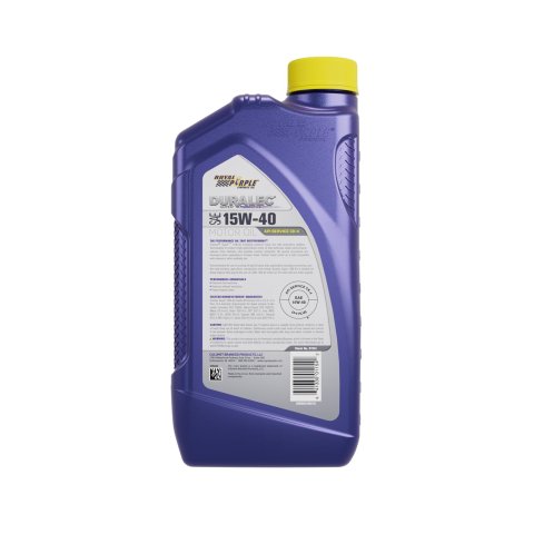 15w40 Royal Purple Duralec Super Diesel Motor Oil 01154 Engine Oil, Super, Synthetic, 15W40, Quart, Each