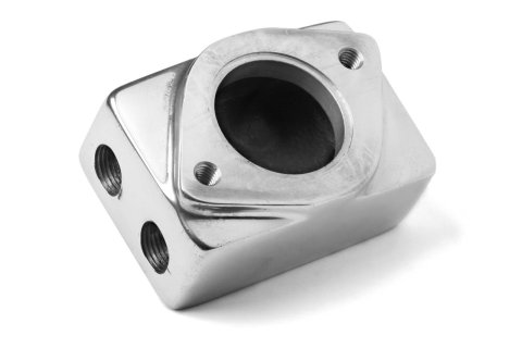 Weiand Remote Mount Water Neck Housings 7134P Neck, Mount, Aluminum, Natural, Universal, Each