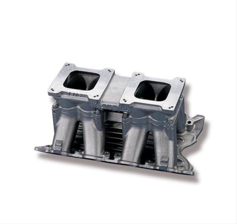Weiand Hi-Ram Tunnel Ram Intake Manifolds 1994WND Manifold, Hi-Ram, Ram, Aluminum, Natural, Dual Square Bore, Ford, 351C, 4V, Each