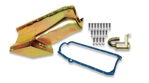 Weiand Oil Pan Packages 5001WND Pan, Wet, Rear Sump, 7.00 qts., Steel, Zinc Iridited, 8.25 in. Depth, Pickup, Chevy, Small Block, Kit