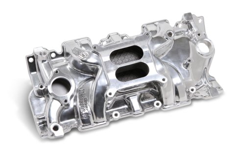 Weiand Street Warrior Intake Manifolds 8120P Manifold, Warrior, Dual Plane, Aluminum, Polished, Square Bore, Chevy, Small Block, Each