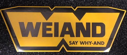 Weiand Automotive Decals 36-419 and Stickers, Decal, Yellow/Black, Logo, 5.00 in. Height, 14.00 in. Length, Each