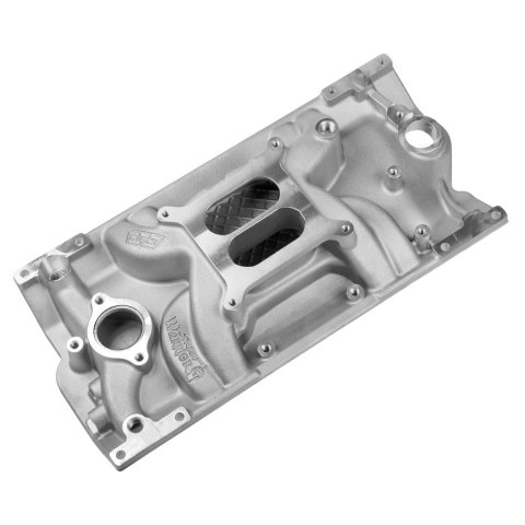 Weiand Street Warrior Intake Manifolds 8121 Manifold, Warrior, Dual Plane, Aluminum, Natural, Square Bore, Chevy, Small Block, Each