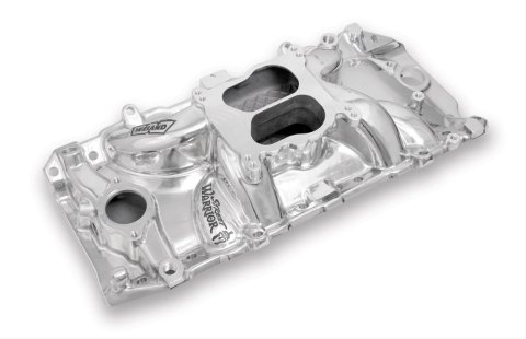 Weiand Street Warrior Intake Manifolds 8123P Manifold, Warrior, Dual Plane, Aluminum, Polished, Square/Spread Bore, Chevy, Big Block, Each
