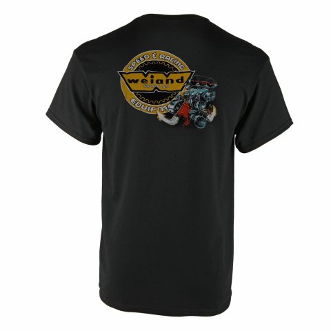 Weiand Equipment T-Shirts 10003-XXLWND T-Shirt, Cotton, Speed and Racing Equipment, Black, Men's 2X-Large, Each