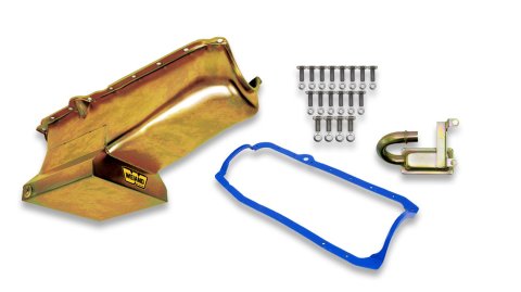 Weiand Oil Pan Packages 5003WND Kit, Rear Sump, 7 qts., Steel, Zinc, 8.125 in. Depth, Chevy, Small Block, Kit