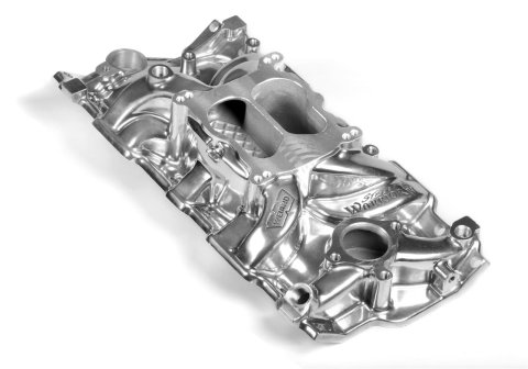 Weiand Street Warrior Intake Manifolds 8125P Manifold, Warrior, Dual Plane, Aluminum, Polished, Square/Spread Bore, Chevy, Small Block, Each