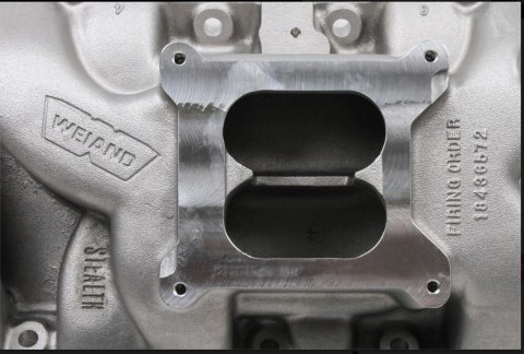 Weiand Stealth Intake Manifolds for 1974 BEL AIR, MONTE CARLO - 8018 Manifold, Stealth, Dual Plane, Aluminum, Natural, Square Bore, Chevy, Big Block, Rectangle Port, Each