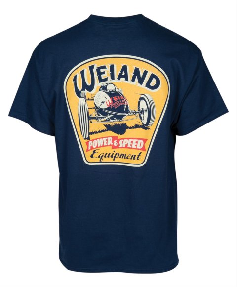 Weiand Retro Logo T-Shirts 10002-XXXLWND T-Shirt, Cotton, Speed and Racing Equipment, Navy Blue, Men's 3X-Large, Each