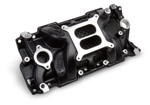 Weiand Speed Warrior Intake Manifolds 8150BK Manifold, Warrior, Aluminum, Black Ceramic, Non-EGR, Square Bore, Chevy Small Block Gen I, Each