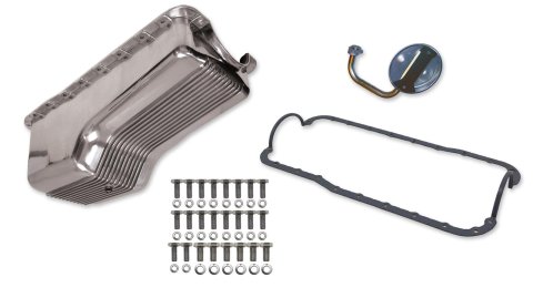 Weiand Oil Pan Packages 6524FWND Pan, Front Sump, Aluminum, Polished, 4 qt., Ford, Mercury, 5.0L, Each