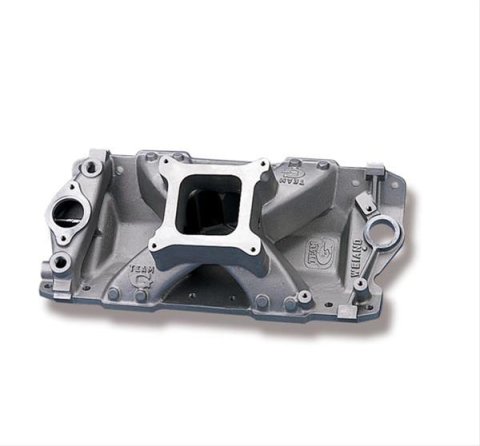 Weiand Team G Intake Manifolds 7531WND Manifolds, Carbureted, G, Standard Deck, Single-plane, 1 Carb Capacity, Aluminum, Natural, 4-barrel Square Bore, Chevy, Small Block, Each