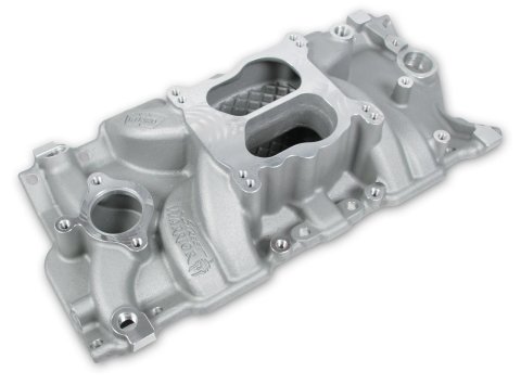 Weiand Street Warrior Intake Manifolds 8125 Manifold, Warrior, Dual Plane, Aluminum, Natural, Square/Spread Bore, Chevy, Small Block, Each