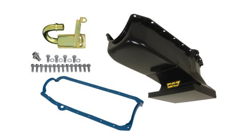 Weiand Oil Pan Packages 5018WND Pan, Wet, Rear Sump, 6.00 qts., Steel, Black, 8.125 in. Depth, Pickup, Chevy, Small Block, Kit