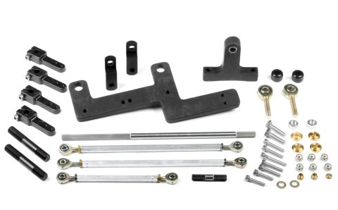 Weiand Hi-Ram Carburetor Linkage Kits 7167WND Throttle Kit, Dual Quad for 6-71/8-71 Superchargers, Inline Mount, Universal, Kit
