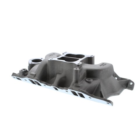 Weiand Action Plus Intake Manifolds 8007WND Manifold, Action+Plus, Dual Plane, Aluminum, Natural, Square/Spread Bore, Dodge, Small Block LA, Each