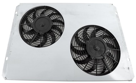 12 Inch 1,620 CFM Frostbite Fan and Shroud High Performance Packages FB516H Fans, Electric, Packages, Puller, Dual, in. Diameter, Black Plastic Blades, Aluminum Shroud, 14.60 amps, Kit