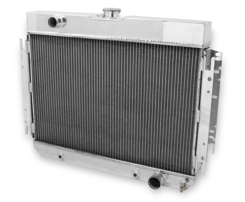 Frostbite Performance Cooling Aluminum Radiators FB125 Radiator, Radiator, 4-Row, Downflow, Aluminum, Polished, Transmission Cooler, Chevrolet, Each