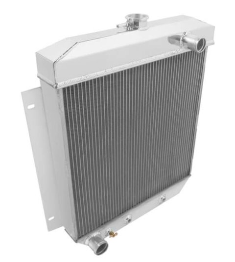 Frostbite Performance Cooling Aluminum Radiators FB216 Radiator, Performance, Aluminum, Polished, Downflow, 2 Row, Transmission Cooler, Ford, Each