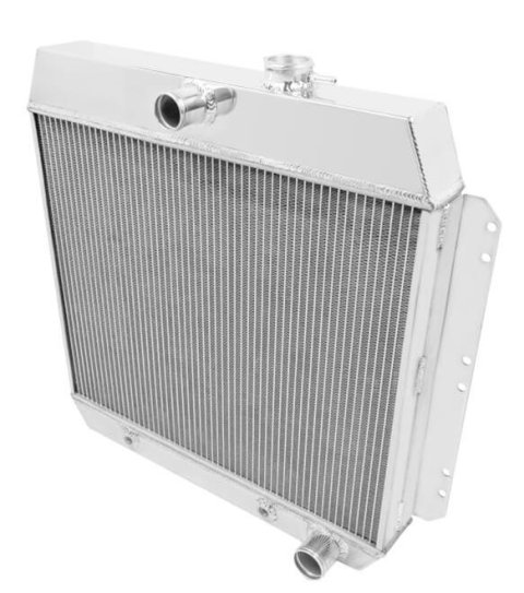 Frostbite Performance Cooling Aluminum Radiators FB229 Radiator, Aluminum, 3-Row, Downflow, 23.75 in. Height, 25.12 in. Width, 2.20 in. Core, Transmission Cooler, Polished, Chevy, L6, Each