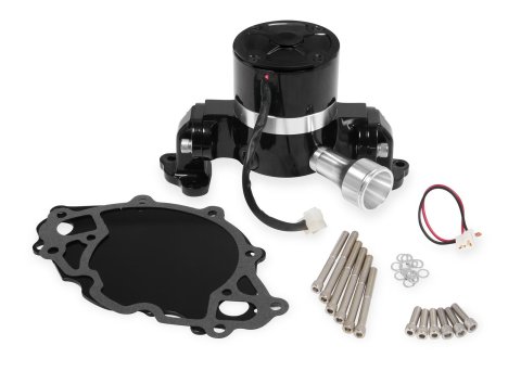 Frostbite Electric Water Pumps 22-118 Pumps, Electric, Aluminum, Black, 8.00 amps, 6.500 in. Overall Depth, Backing Plate, Ford, Small Block Windsor, Each