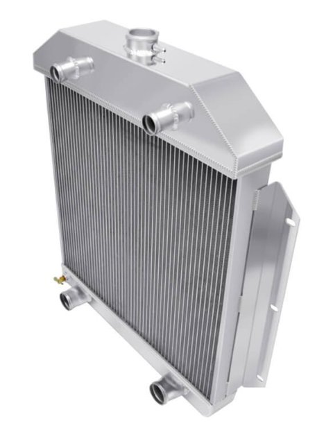 Frostbite Performance Cooling Aluminum Radiators FB209 Radiators, Downflow, 3-row, Aluminum, Polished, Ford, Each