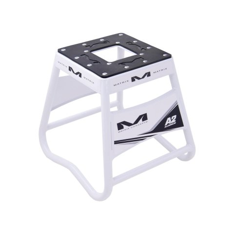Matrix Concepts A2 Aluminum Motorcycle Stands A2-100 Stand, A2, Fixed, Aluminum, White, 16.75 in. Height, 300 lbs. Capacity, Each
