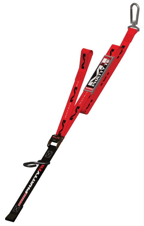 Matrix Concepts M1 Phatty Tie-Down Straps M1-302 Straps, Phatty, Universal, 500 lbs. Working Load Rating, Cambuckle, Red, Pair
