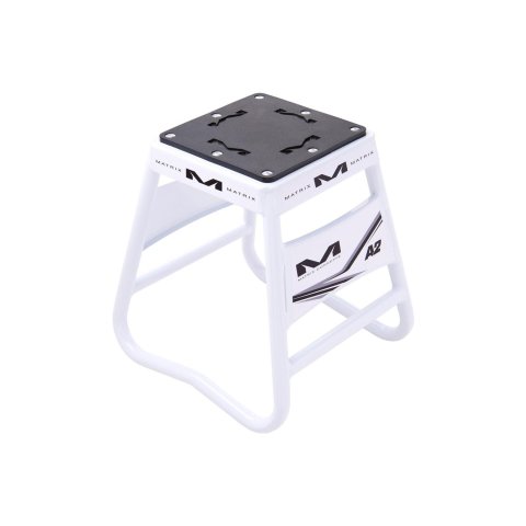 Matrix Concepts A2M Aluminum Mini Motorcycle Stands A2M-100 Stand, Mini, Fixed, Aluminum, White Powdercoated, 15.250 in. Height, 250 lb. Capacity, Each