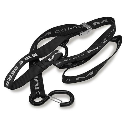 Matrix Concepts E-Series Tie-Down Straps E1-301 Straps, E-Series, 400 lbs. Working Load, Cambuckle, Black, Logo, 1.50 in. Width, 70.00 in. Length, Pair