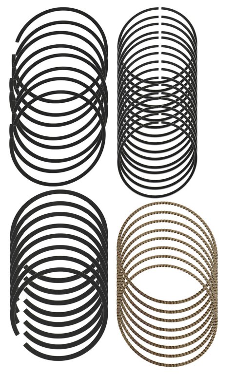 Hastings Premium Ductile Ring Sets 2M4626 Piston Rings, Sets, Plasma-moly, 4.000 in. Bore, 2.0mm, 1.5mm, 4.0mm Thickness, L8, V8, Set of 8