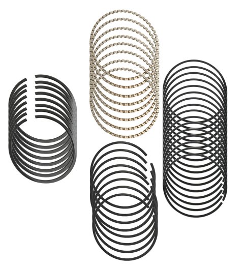 Hastings Premium Ductile Ring Sets 2M683030 Piston Rings, Plasma-moly, 4.280 in. Bore, 5/64 in., 5/64 in., 3/16 in. Thickness, 8-Cylinder, Set