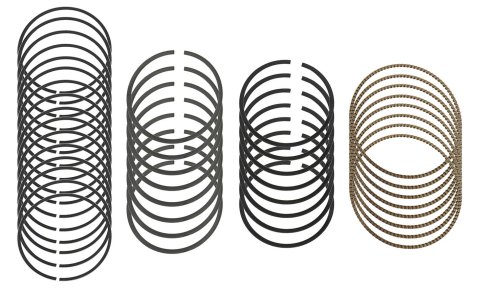 Hastings Premium Ductile Ring Sets 2M5523030 Piston Rings, Sets, 0.030 in. Oversize, 4.030 in. Bore, Plasma-moly, 1/16 in., 1/16 in., 3/16 in. Thickness, L8, V8, Set of 8
